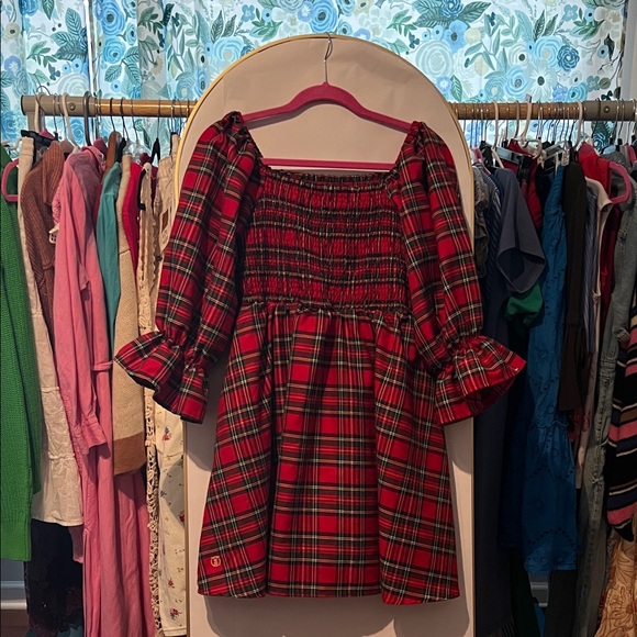Simply southern Plaid Red and Green mini Dress for Christmas - Picture 2 of 6
